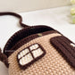 Brown Mushroom Home Crochet Bag - Handmade Crossbody Purse