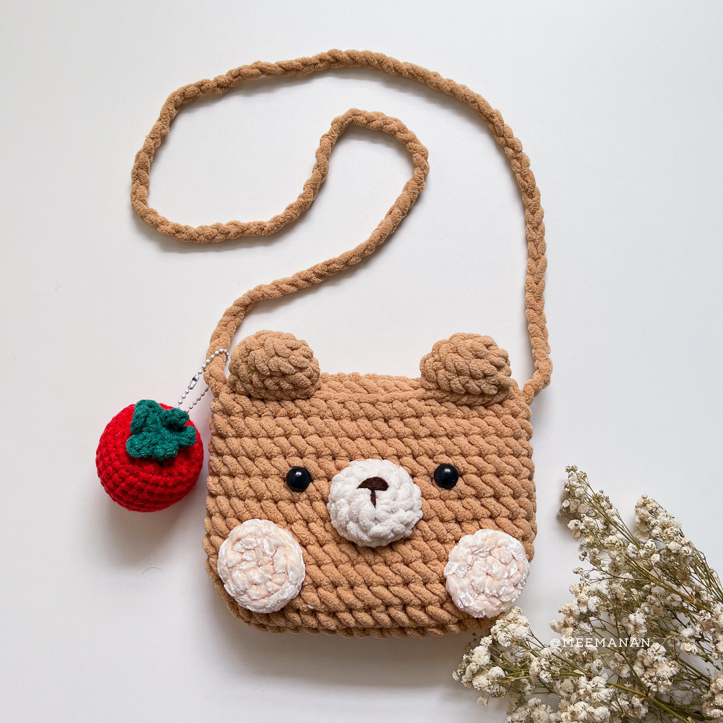 Bear Mini Bag with Tomato Charm