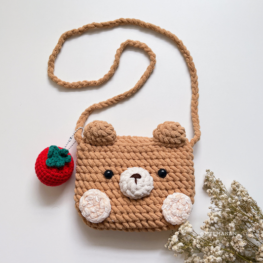 Bear Mini Bag with Tomato Charm