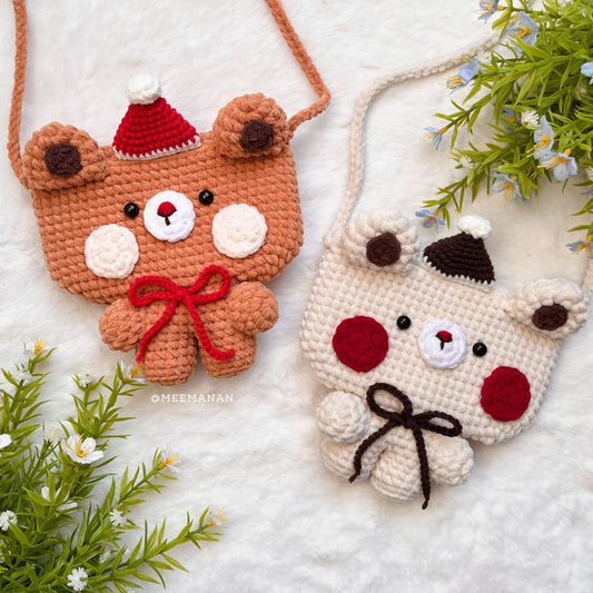 Crochet Bear Mini Bag - Handmade Cute Crossbody Purse