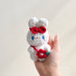 White Rabbit Flower Keychain