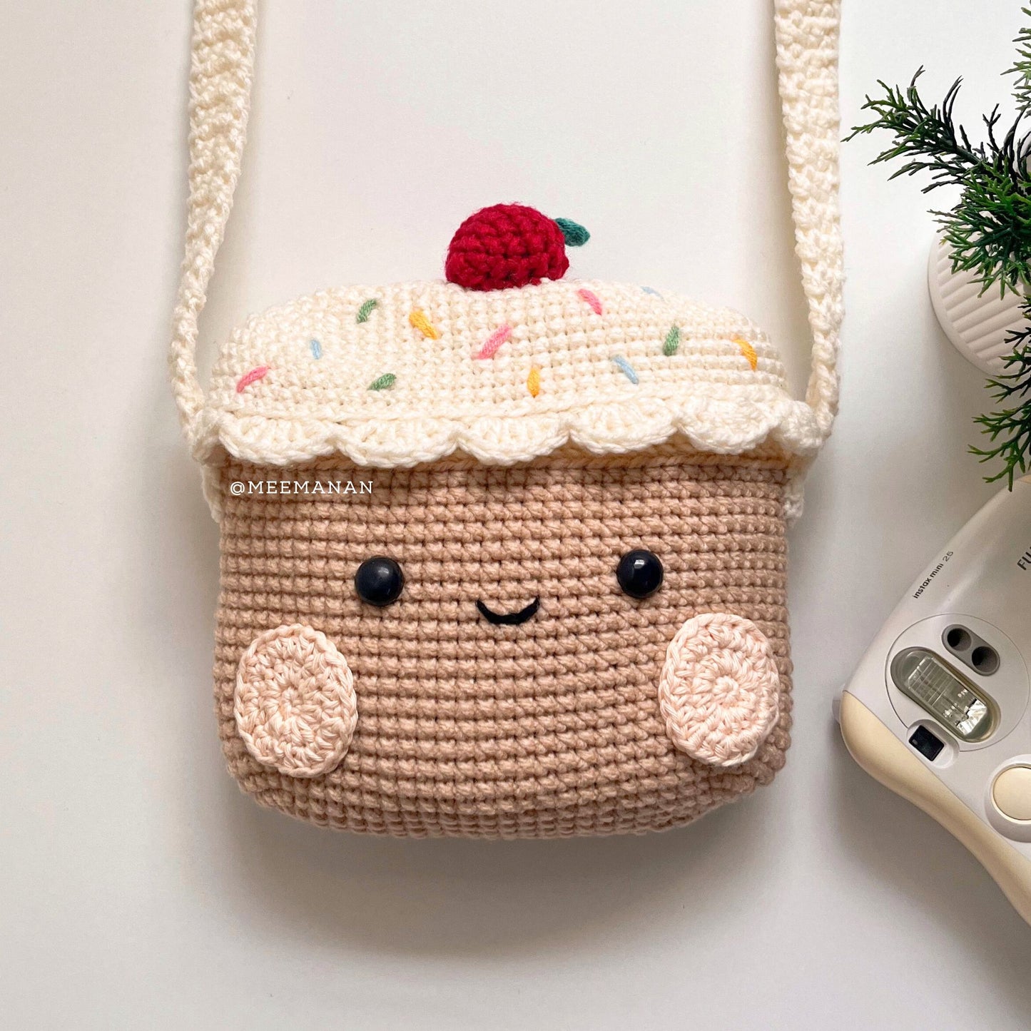Cupcake Crochet Bag - Handmade Crossbody Purse