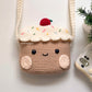 Cupcake Crochet Bag - Handmade Crossbody Purse