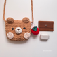 Bear Mini Bag with Tomato Charm