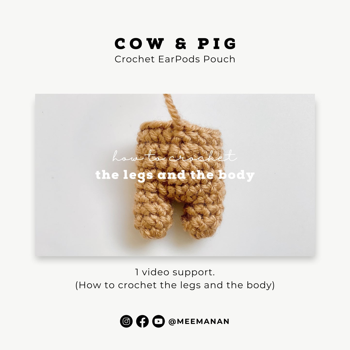 Pattern EarPods Pouch | Cow & Pig