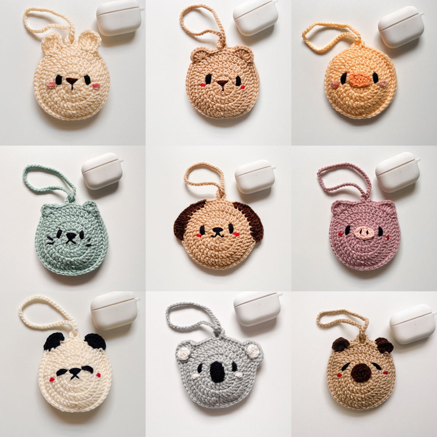 Easy Animals Mini Pouch Keychain Crochet Pattern PDF