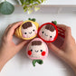 Fruity Friends Keychain (Apple, Peach, Lemon) Crochet Pattern PDF