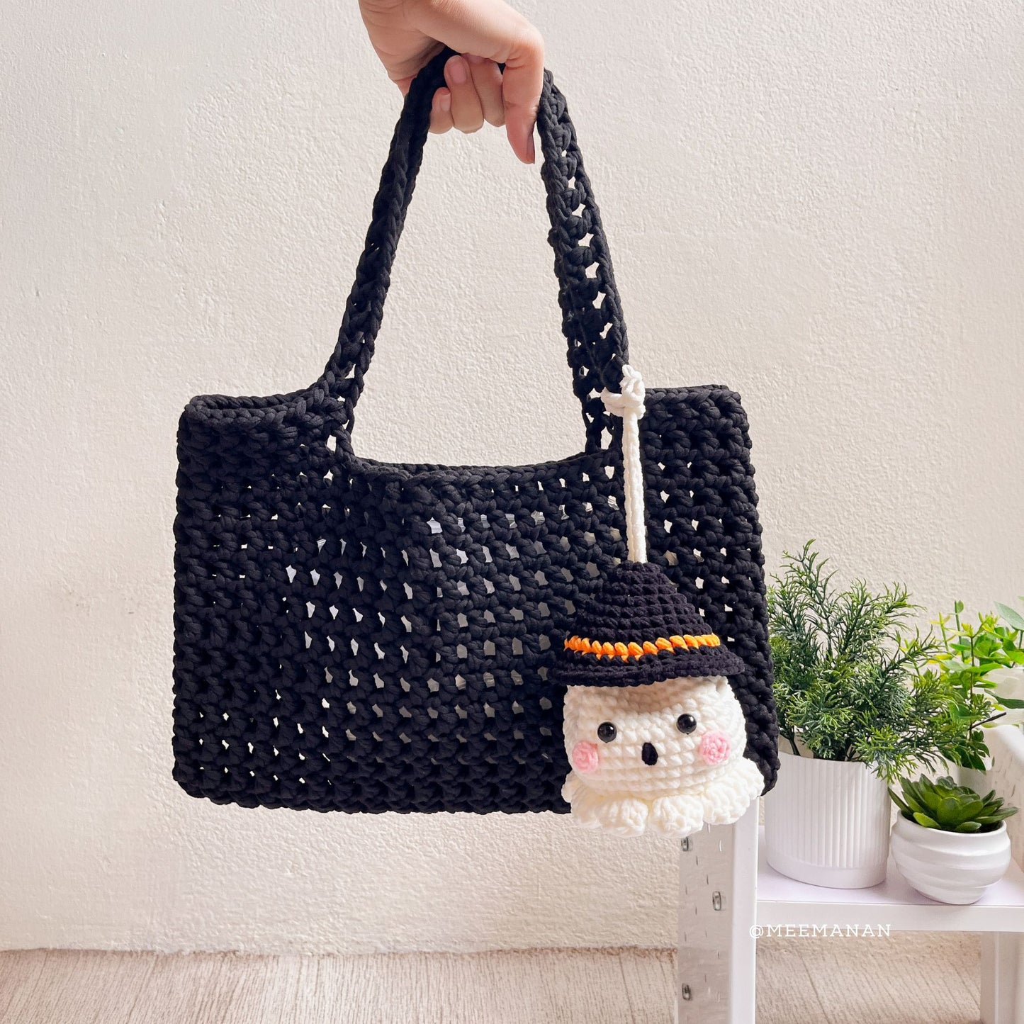 Halloween Drawstring Pouch Crochet Pattern PDF