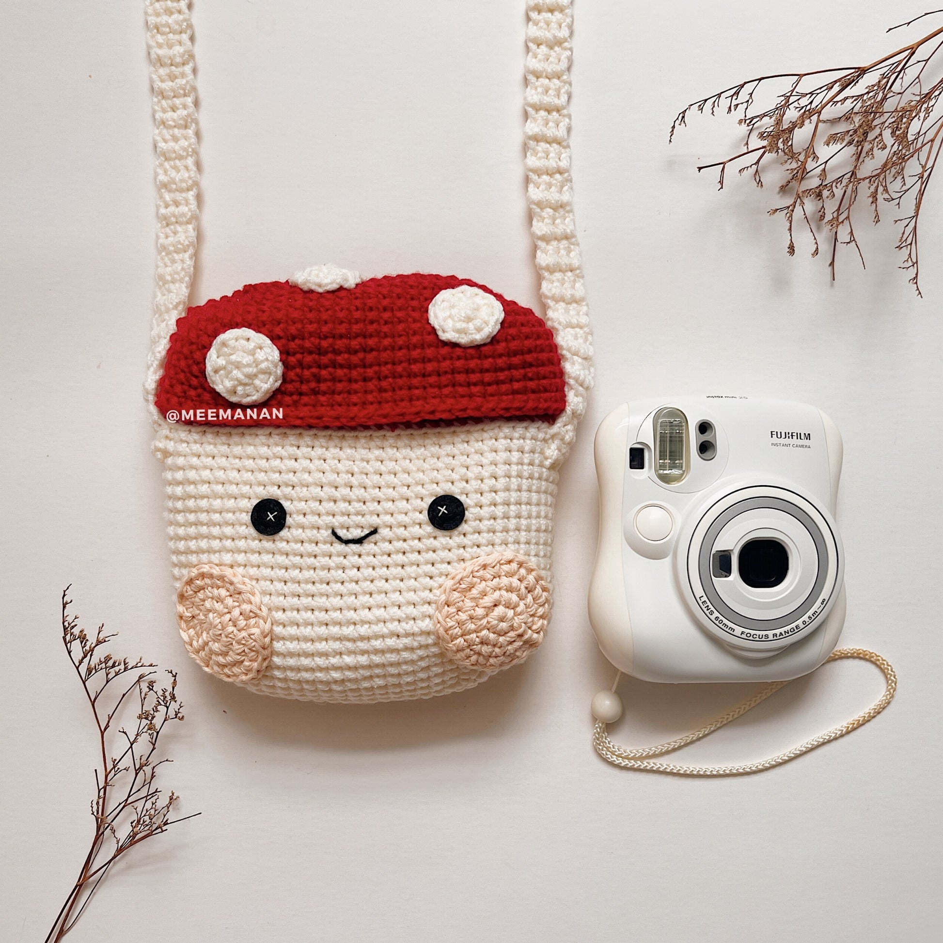 Crochet Instant Camera Pack VIDEO Pattern Fuji Instax Case The