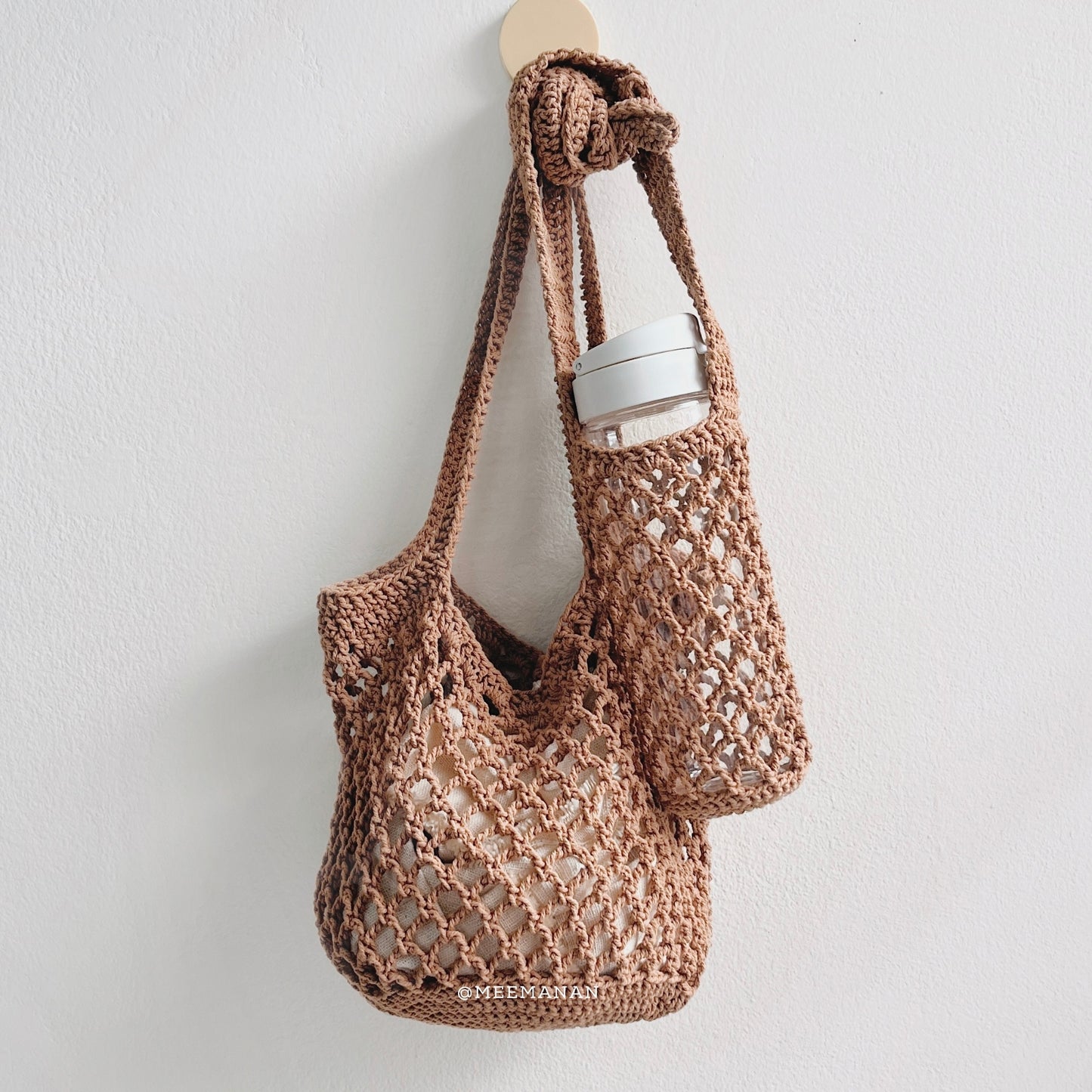 YOUTUBE + Pattern Easy Net Bag, Crochet Cozy Beverage Holder