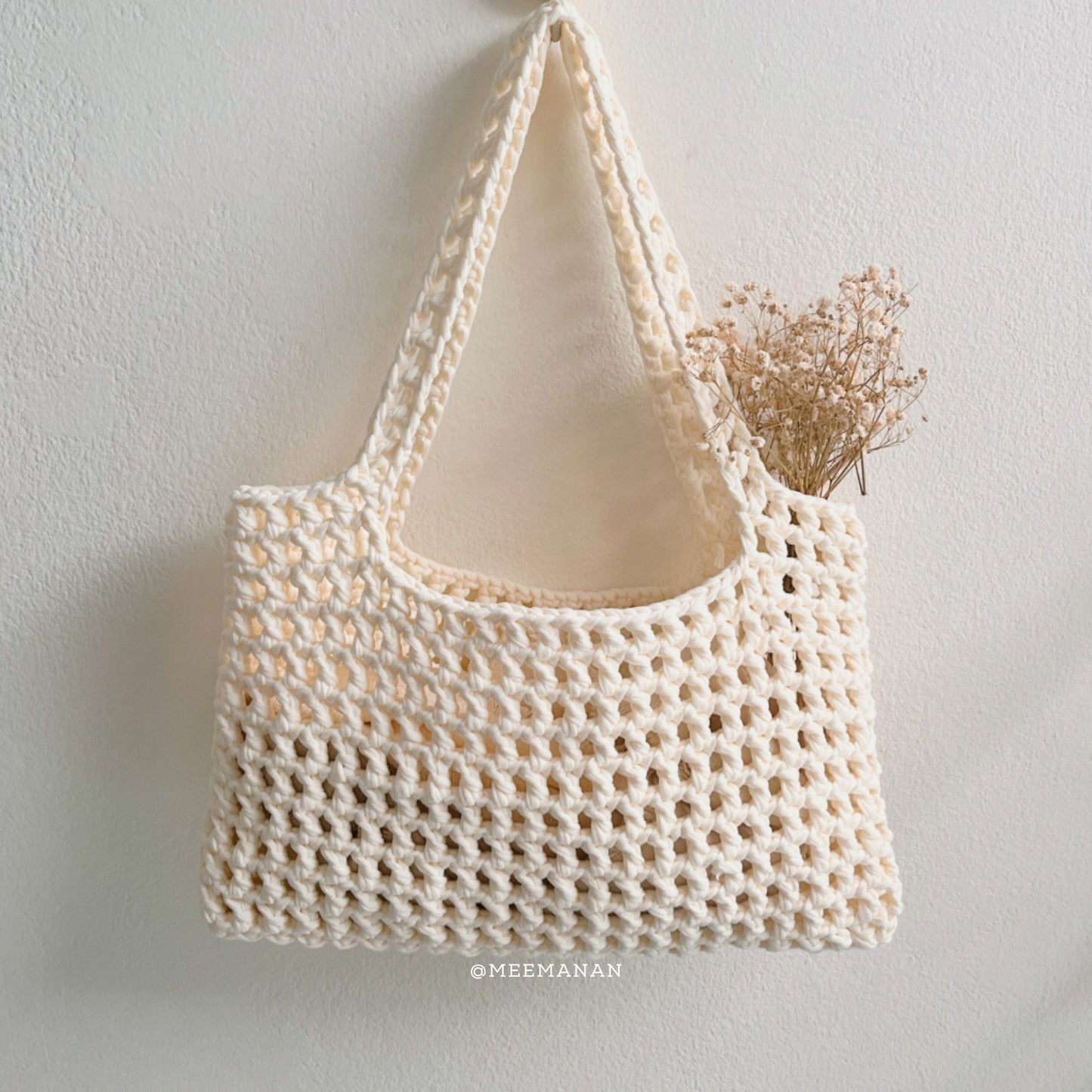 YOUTUBE + Pattern Easy Mesh Bag, Crochet Daisy Keychain