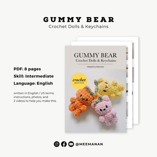 YOUTUBE + Pattern Gummy Bear Doll & Keychain