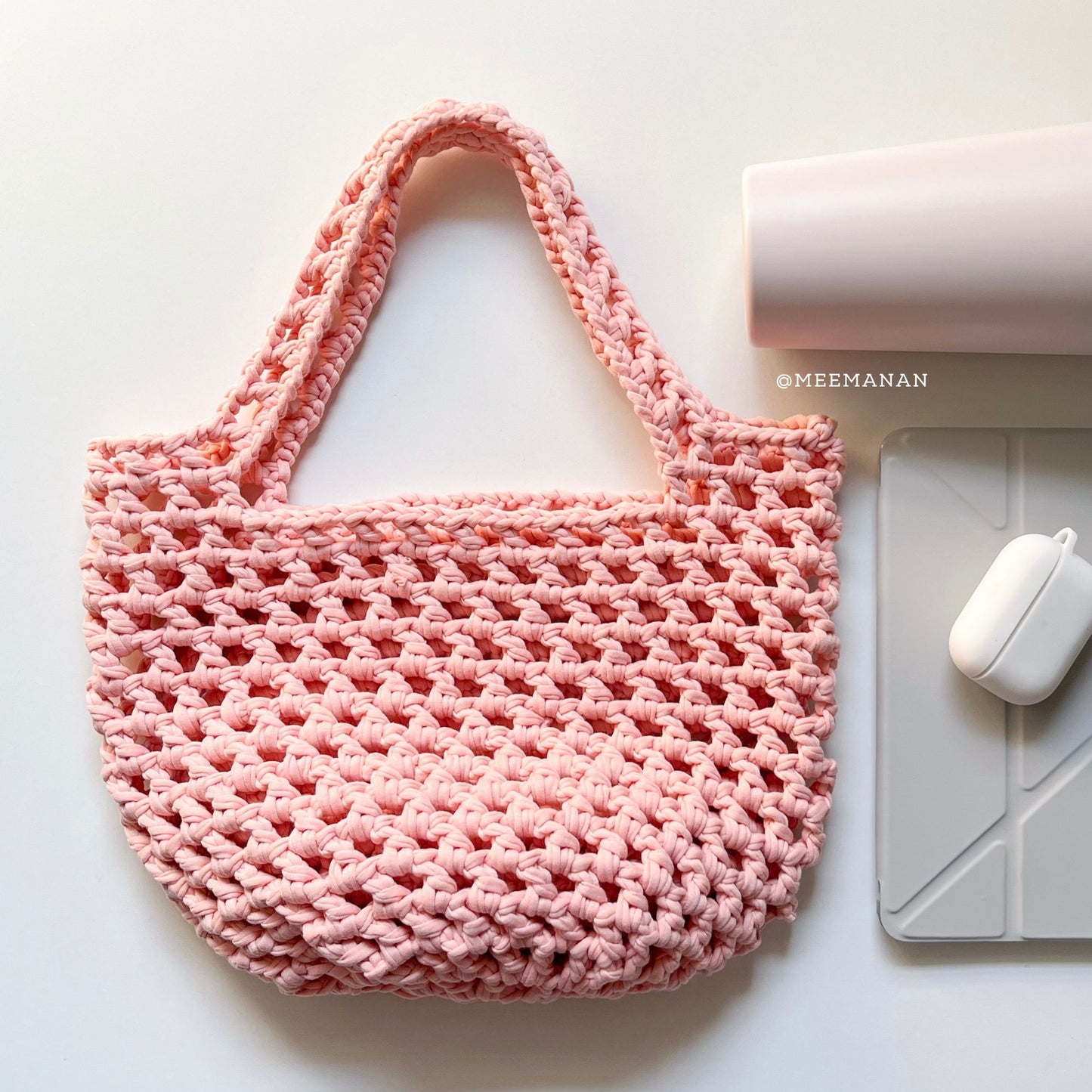 Beginner-Friendly Crochet Market Bag & Water Bottle Holder Pattern PDF