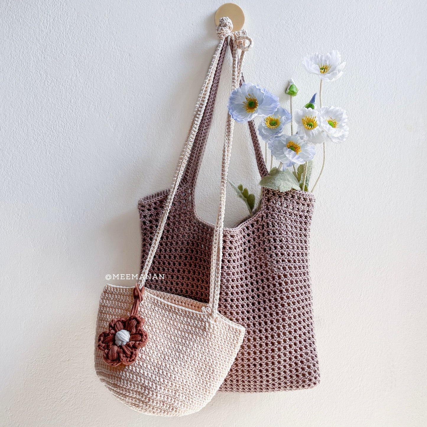Easy Crochet Tote Bag & Mini Market Bag Pattern PDF