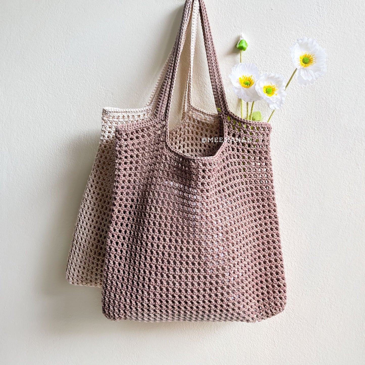 Easy Crochet Tote Bag & Mini Market Bag Pattern PDF