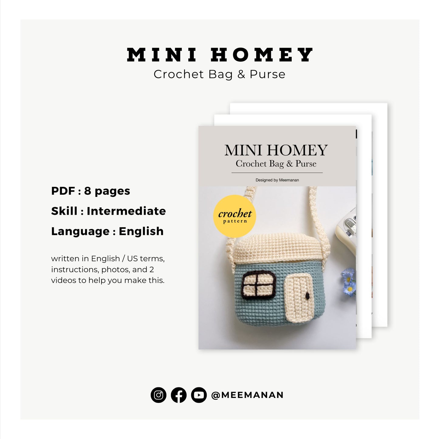 Mini Homey Crochet Bag Pattern PDF