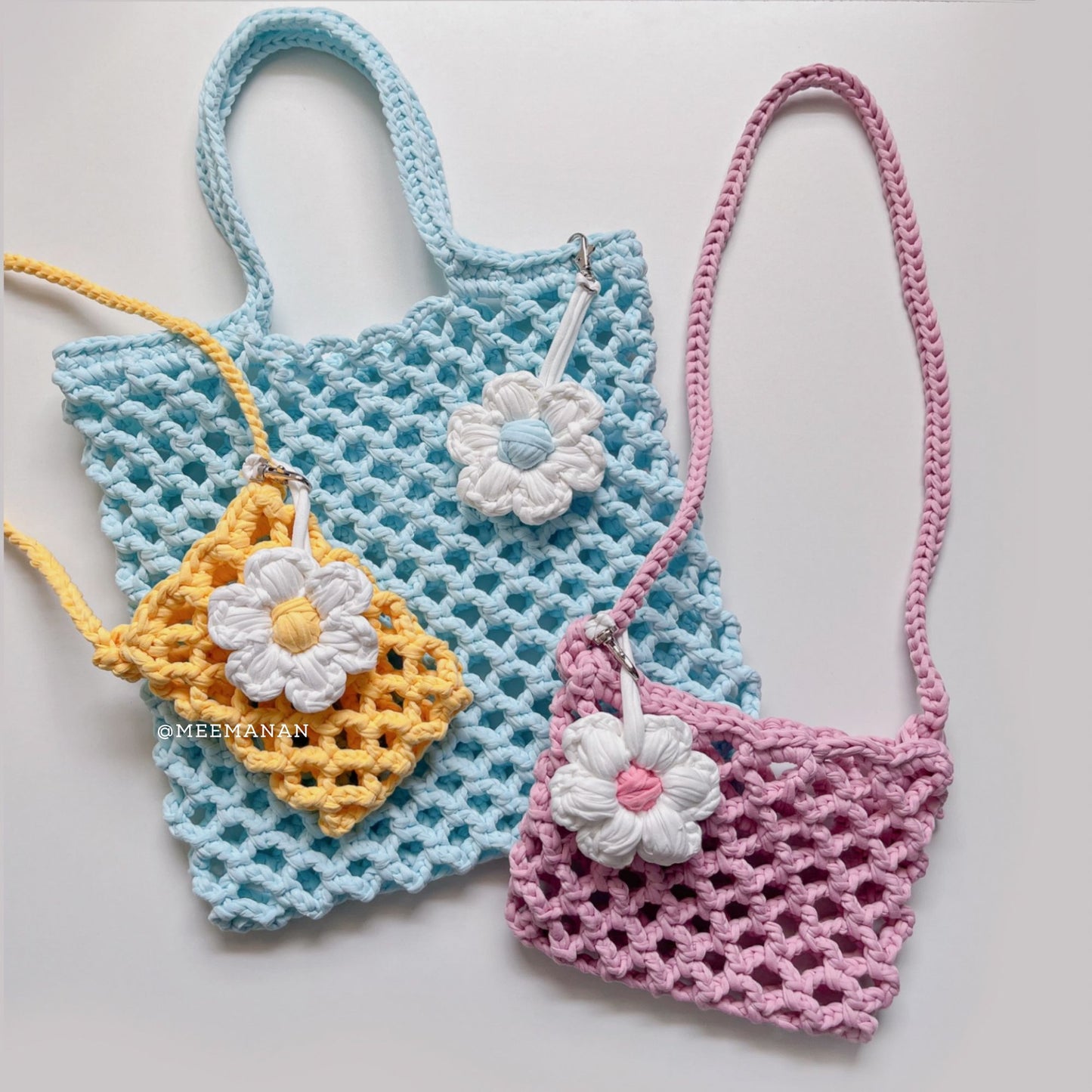 Beginner-Friendly Crochet Mesh Tote & Mini Bag Pattern PDF