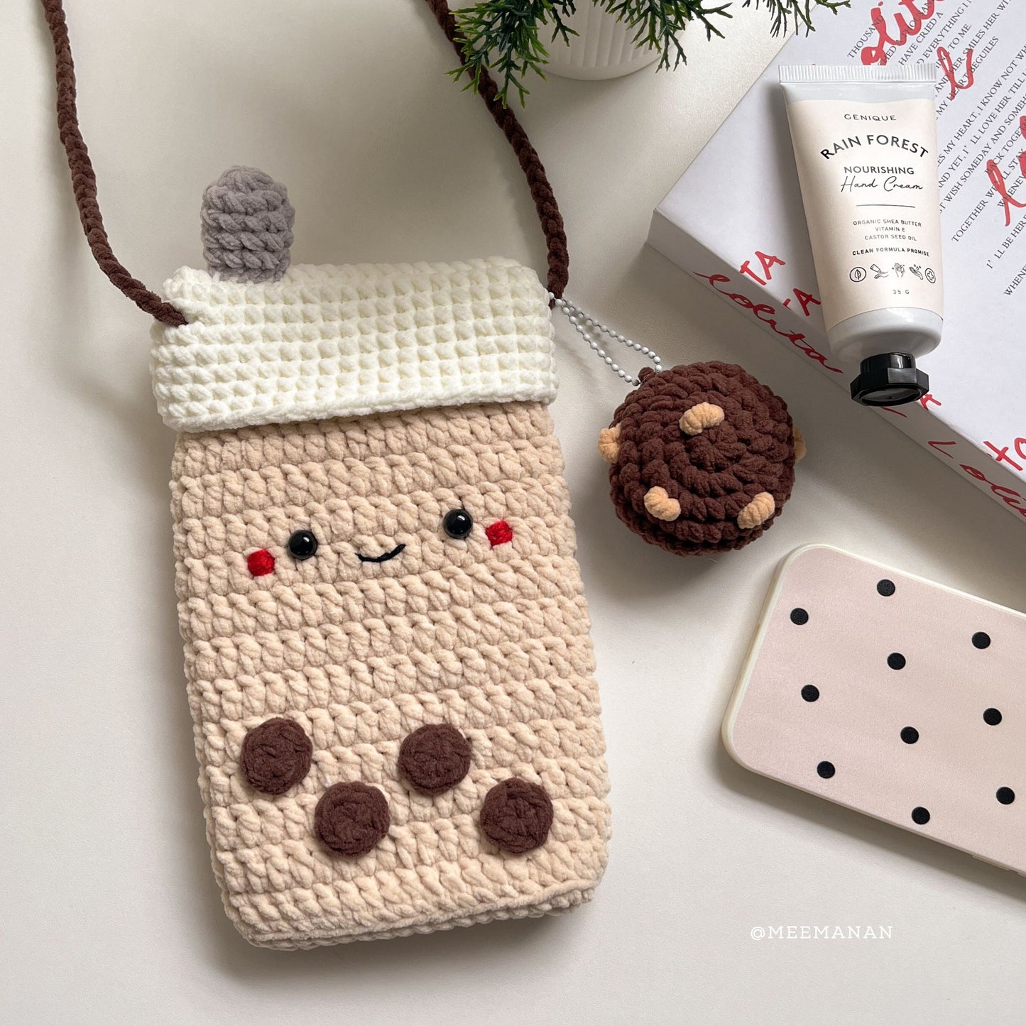 Boba Phone Pouch & Cookie Keychain Crochet Pattern PDF