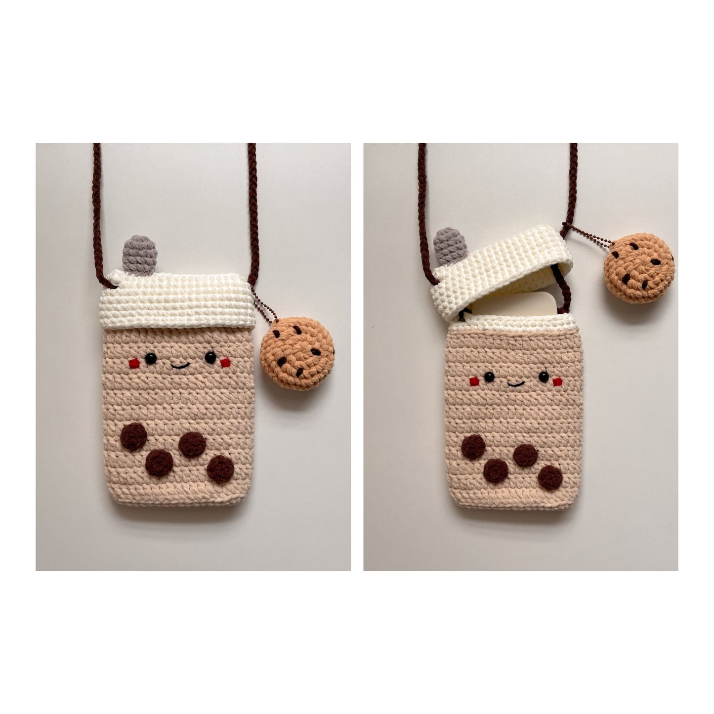 Boba Phone Pouch & Cookie Keychain Crochet Pattern PDF