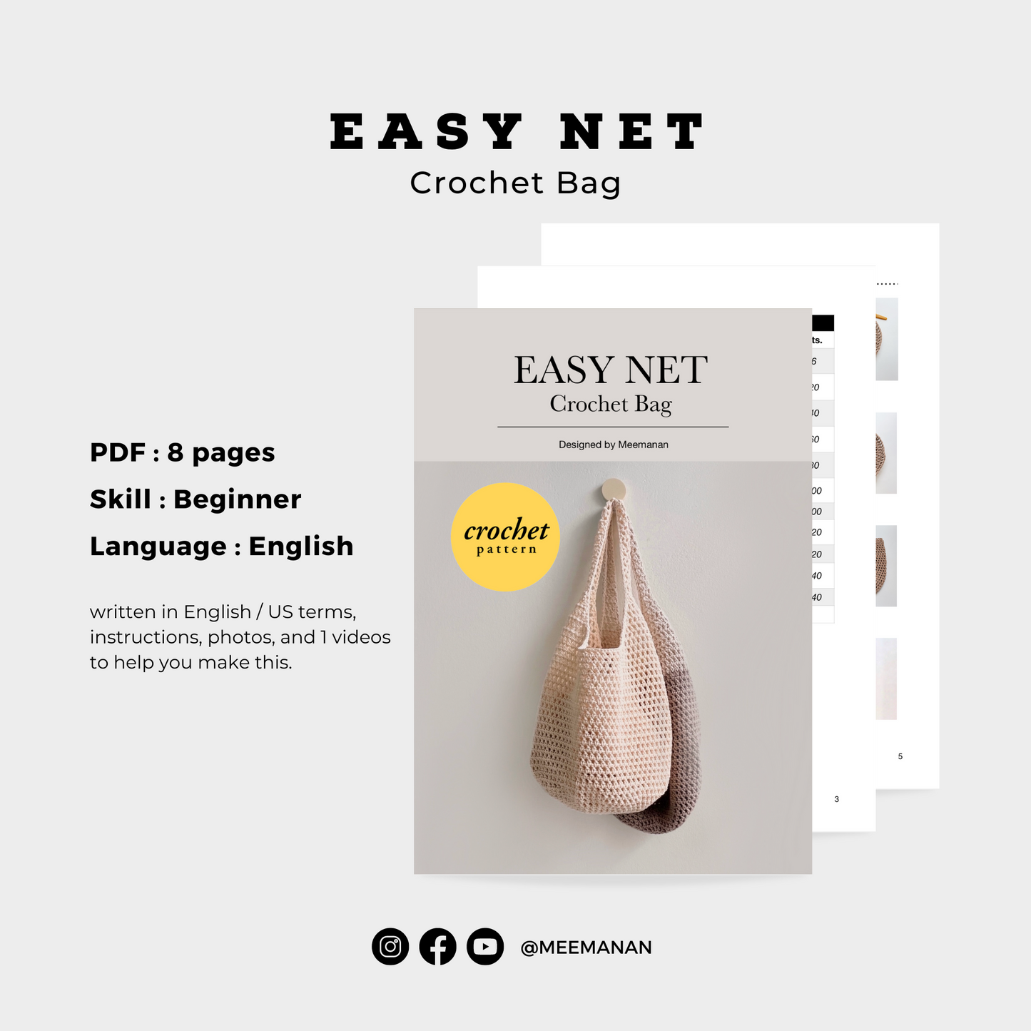 VIDEO + Pattern Easy Net Bag