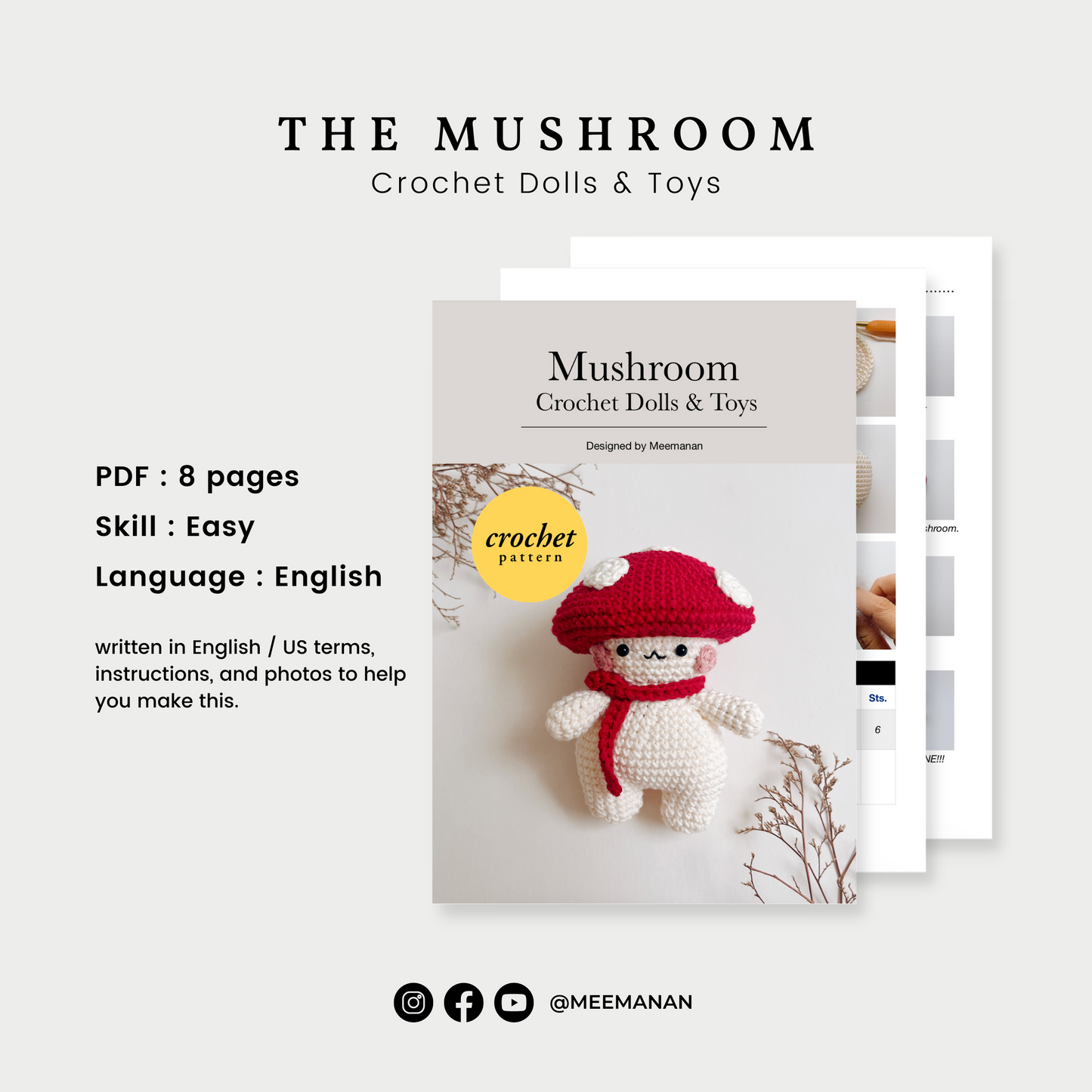 Pattern Mushroom Doll