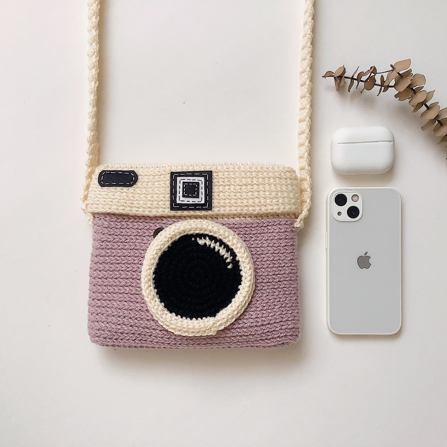 Pattern Camera Crochet Bag