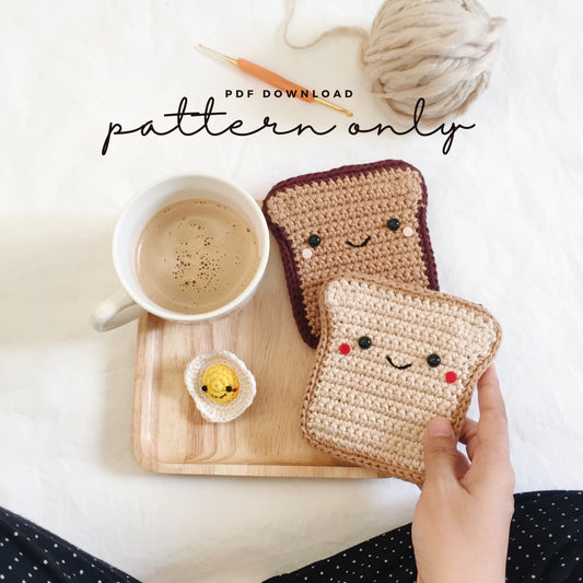Pattern Bread Coin Purse with Fried Egg Keychain