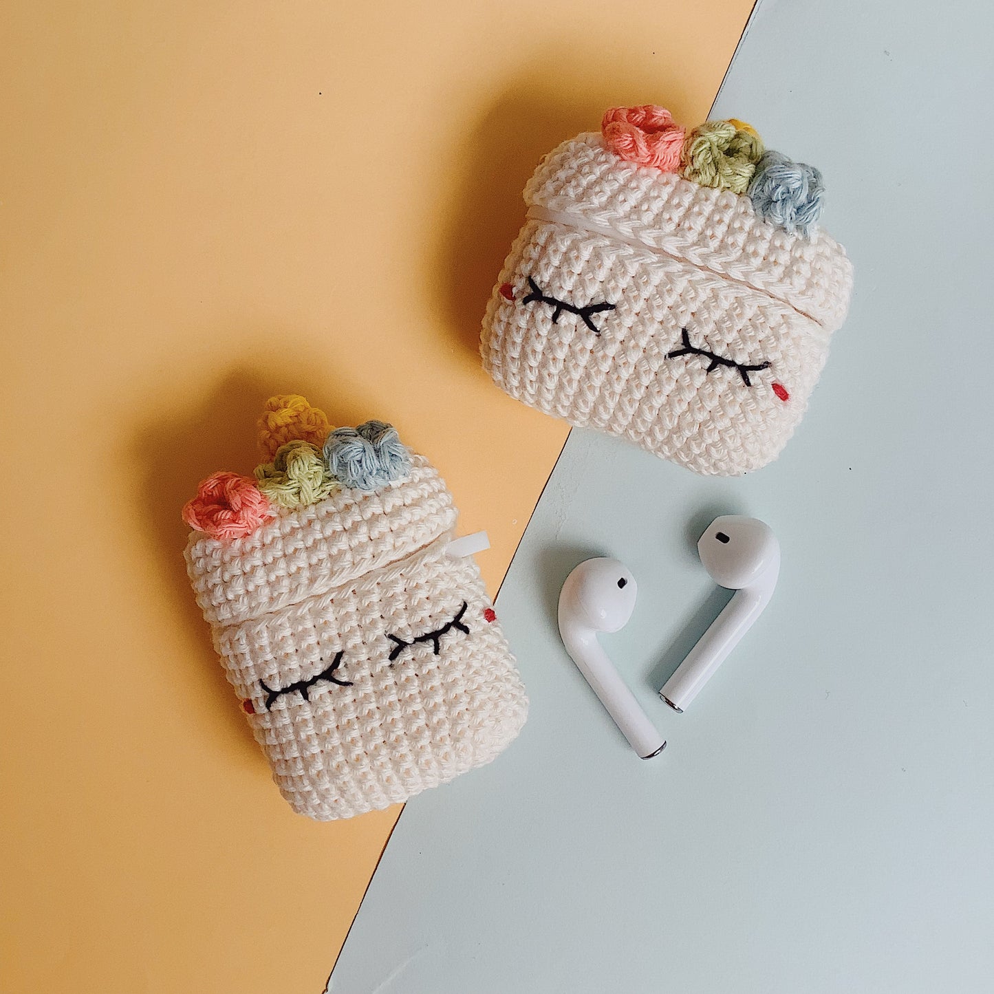 VIDEO + Pattern Tutorials Airpods Crochet with Silicone Case | Unicorn
